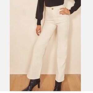 Reformation Marine Winter White Denim High Rise Straight Leg Jeans Women's 24